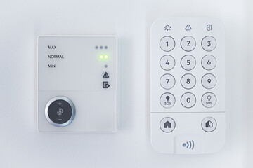 Home security panel keypad and air conditioning panel