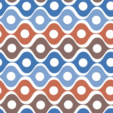 Stylized waves and circles between them. Wallpapers, textiles, packaging, background for websites or mobile applications