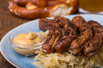 sausages on a plate