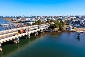 aerial image of a bridge 