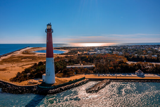 aerial image of a lighthouse