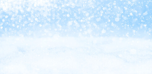 Abstract background with defocus snow and blue sky