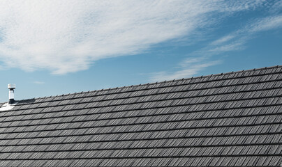 View of the new roof of the building