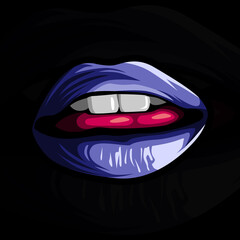 Sexy lips vector illustration templates
