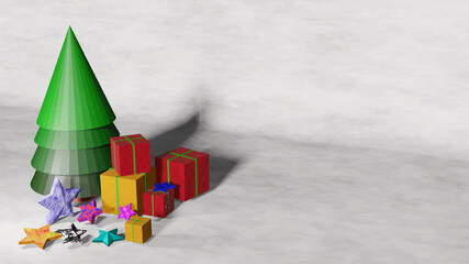 christmas tree and gifts