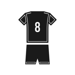 8 number soccer jersey icon isolated on white background. Sports apparel symbol modern, simple, vector, icon for website design, mobile app, ui. Vector Illustration