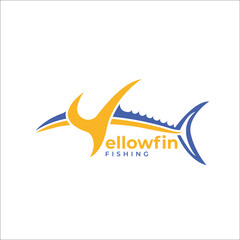 yellowfin fishing logo vector