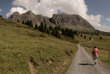 Peaks of the Alvier mountain seen from Alp Palfries, Switzerland