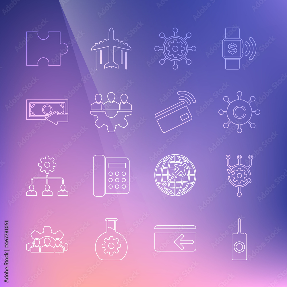 Poster set line remote control, algorithm, copywriting network, project management, team base, cash back, p