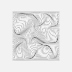 Abstract black wavy lines on white background. Vector.