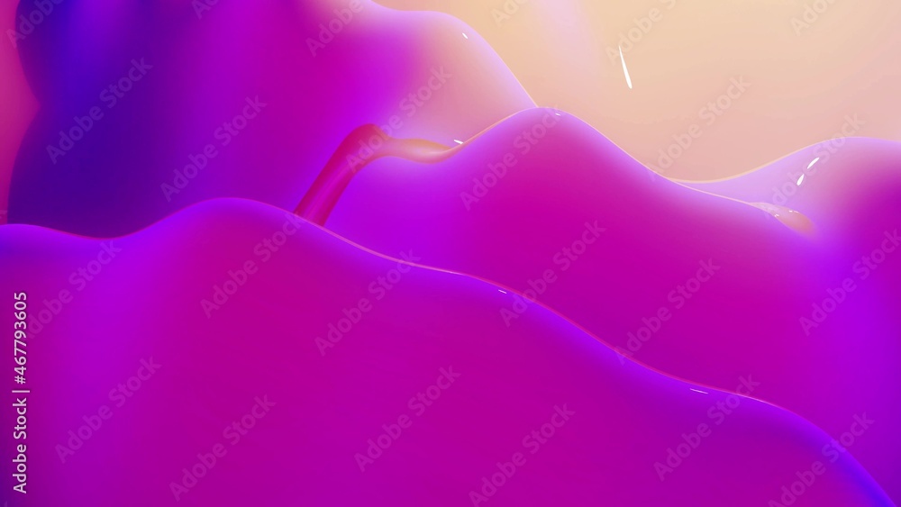 Aufkleber 3d render. stylish abstract background, surface of soft translucent material like jelly. creative so