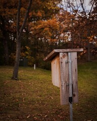 bird house in autumn