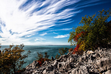 Rilke path near Duino in fall season, trieste