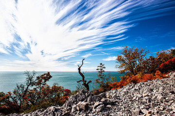 Rilke path near Duino in fall season, trieste