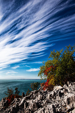 Rilke path near Duino in fall season, trieste