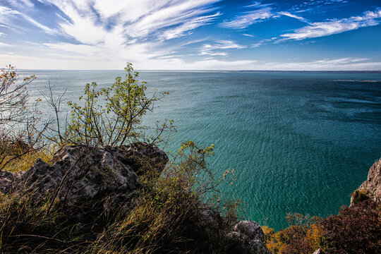 Rilke path near Duino in fall season, trieste