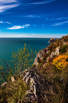 Rilke path near Duino in fall season, trieste