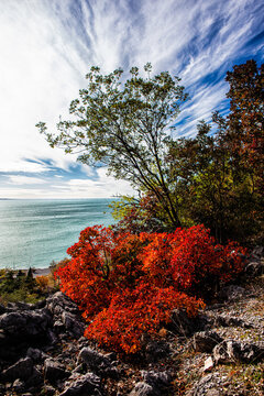 Rilke path near Duino in fall season, trieste