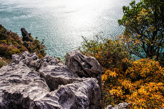 Rilke path near Duino in fall season, trieste