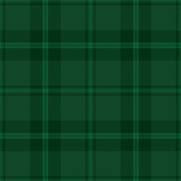 Green Tartan Plaid. Scottish Pattern Fabric Swatch Close-up. 