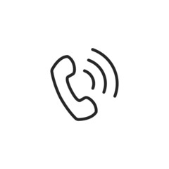 Vector phone call icon. Premium quality graphic design element. Modern sign, linear pictogram, outline symbol, simple thin line icon