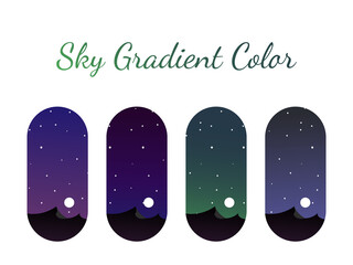 Sky gradient color Pallete, night in the sky gradient colors Pallete, beautiful sky in the night