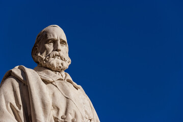 Monument of Giuseppe Garibaldi, one of Italy's Fathers of Fatherland and national hero, in the...
