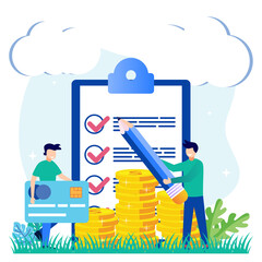 Illustration vector graphic cartoon character of business profit