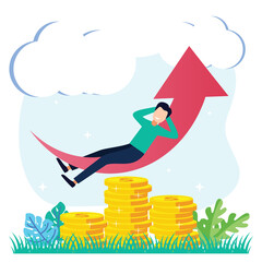 Fototapeta premium Illustration vector graphic cartoon character of business start up