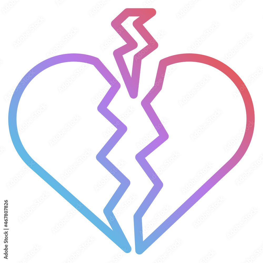 Wall mural brokenheart gradient icon