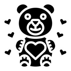 teddybear glyph icon