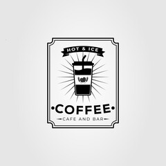 hipster coffee cup or coffeehouse logo vector illustration design
