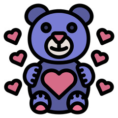 teddybear line icon