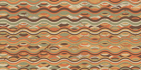  Geometric pattern with circle wave lines and marble texture colorful background retro style