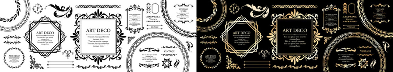 高級感のあるフレームデザイン　カードデザイン　アンティーク　ラグジュリー　ビンテージ	

