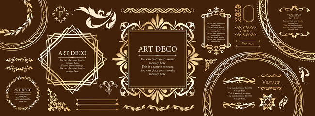 高級感のあるフレームデザイン　カードデザイン　アンティーク　ラグジュリー　ビンテージ	

