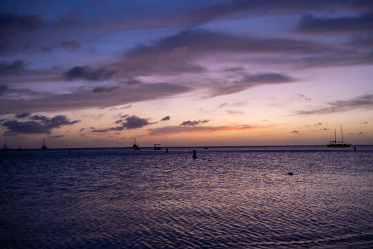 Beautiful sunset at dusk