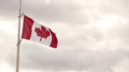 Canada flag at half mast