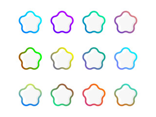 set of icons, set of stars icon, cute design of stars