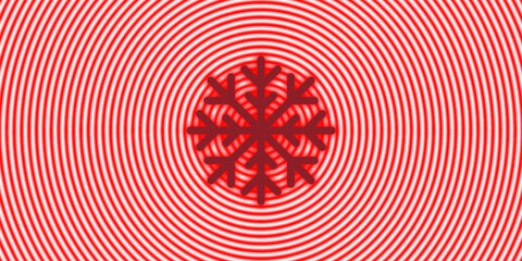 snowflake symbol red background sign