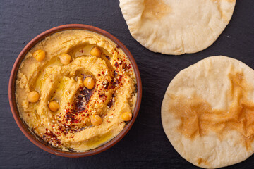 Declicious food from chickpea - hummus