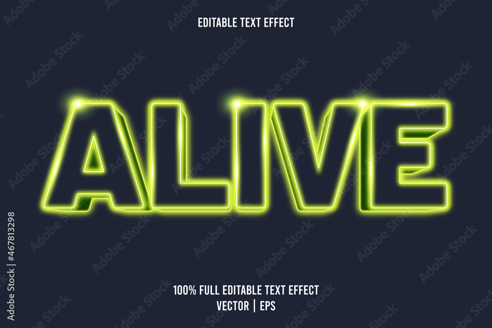 Poster alive editable text effect neon style