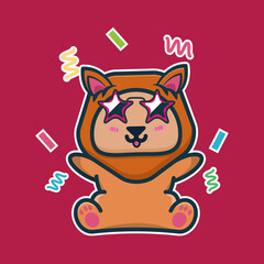 vector illustration of lion 
birthday celebration