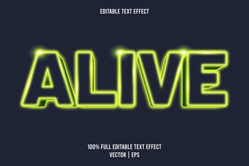Alive editable text effect neon style