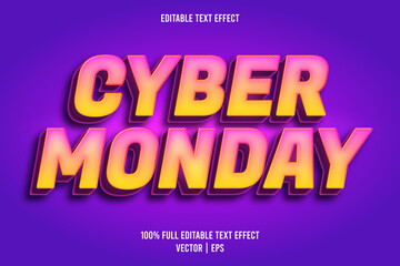 Cyber monday editable text effect retro style