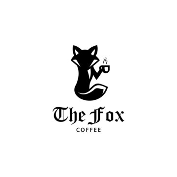 coffee fox logo template design