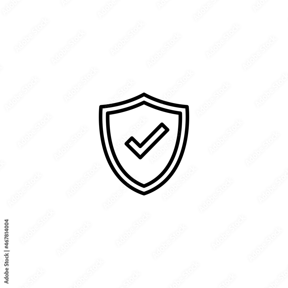 Poster shield with check mark icon vector