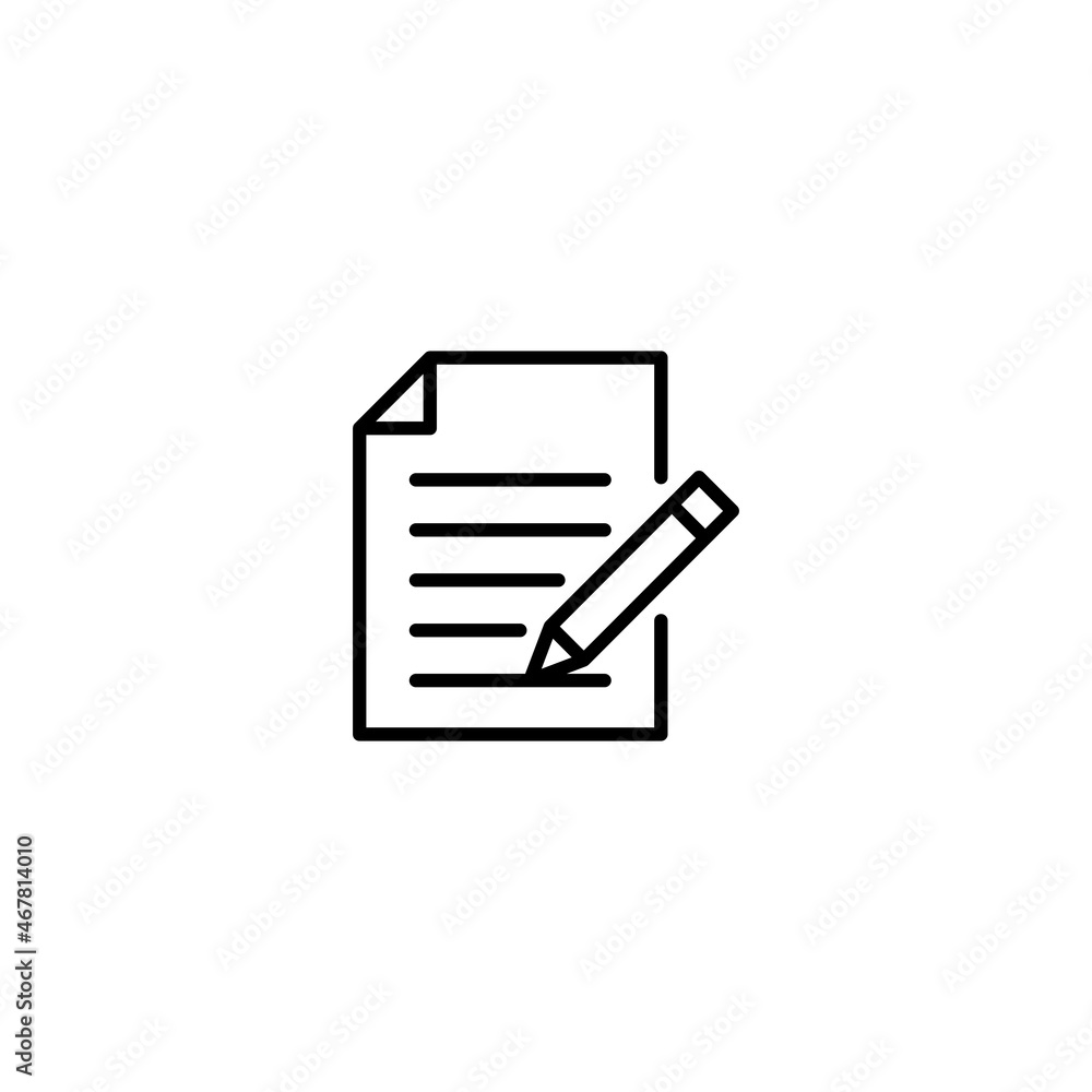 Poster document write icon, document write sign vector