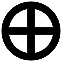 島津義弘の家紋です。丸に十字といいます。島津十字ともいいます。