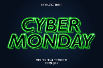 Cyber monday editable text effect neon style